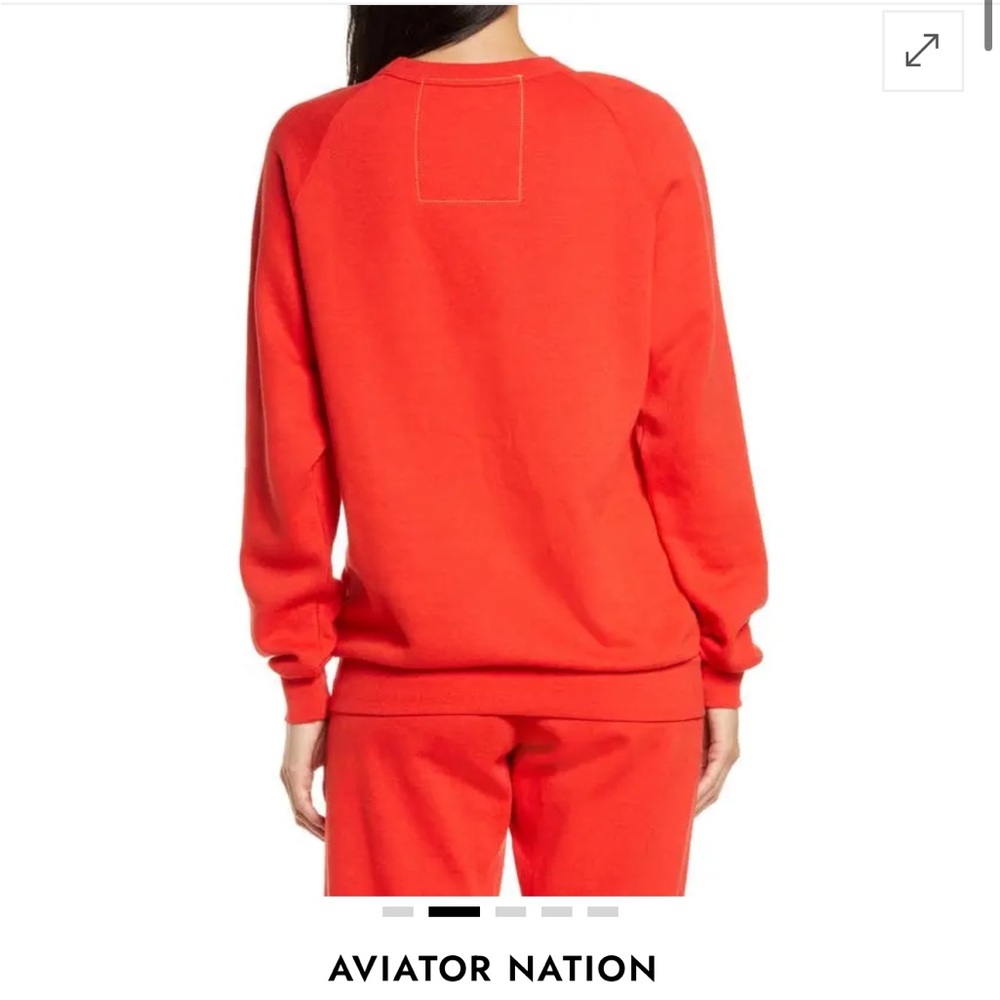Aviator Nation Red Small Crewneck w/ Embroidered Heart | Limited Edition - Picture 2 of 7